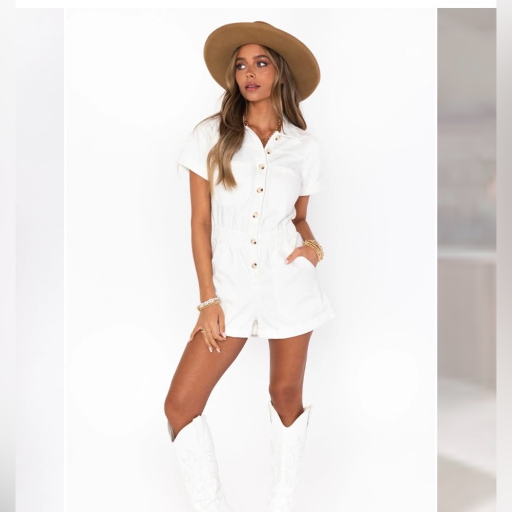 Show Me Your Mumu Cannon Romper. Sea salt. Size small